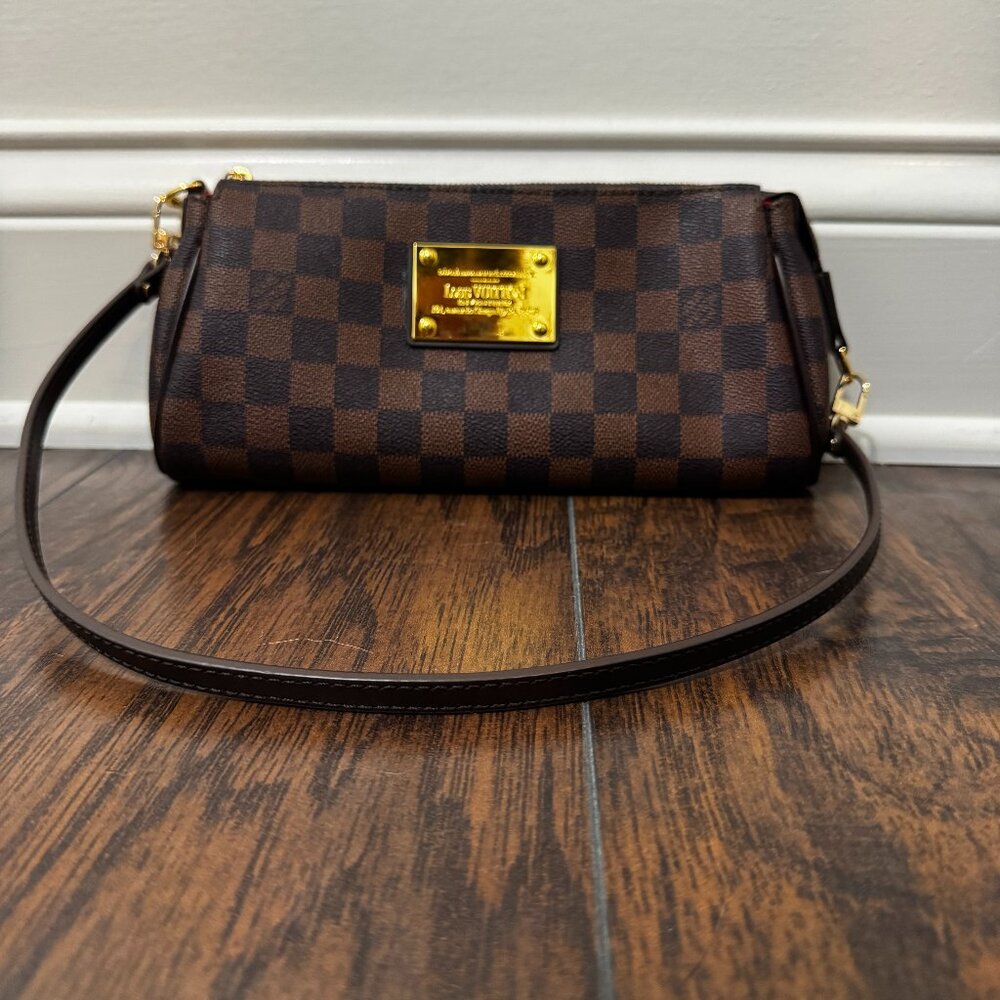 LV Brown Check Pochette Damier Shoulder Bag